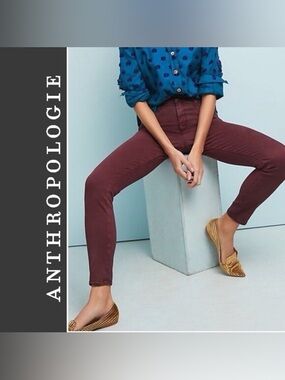 AG THE ABBEY ANKLE Mid Rise Super Skinny Wine Color Jeans